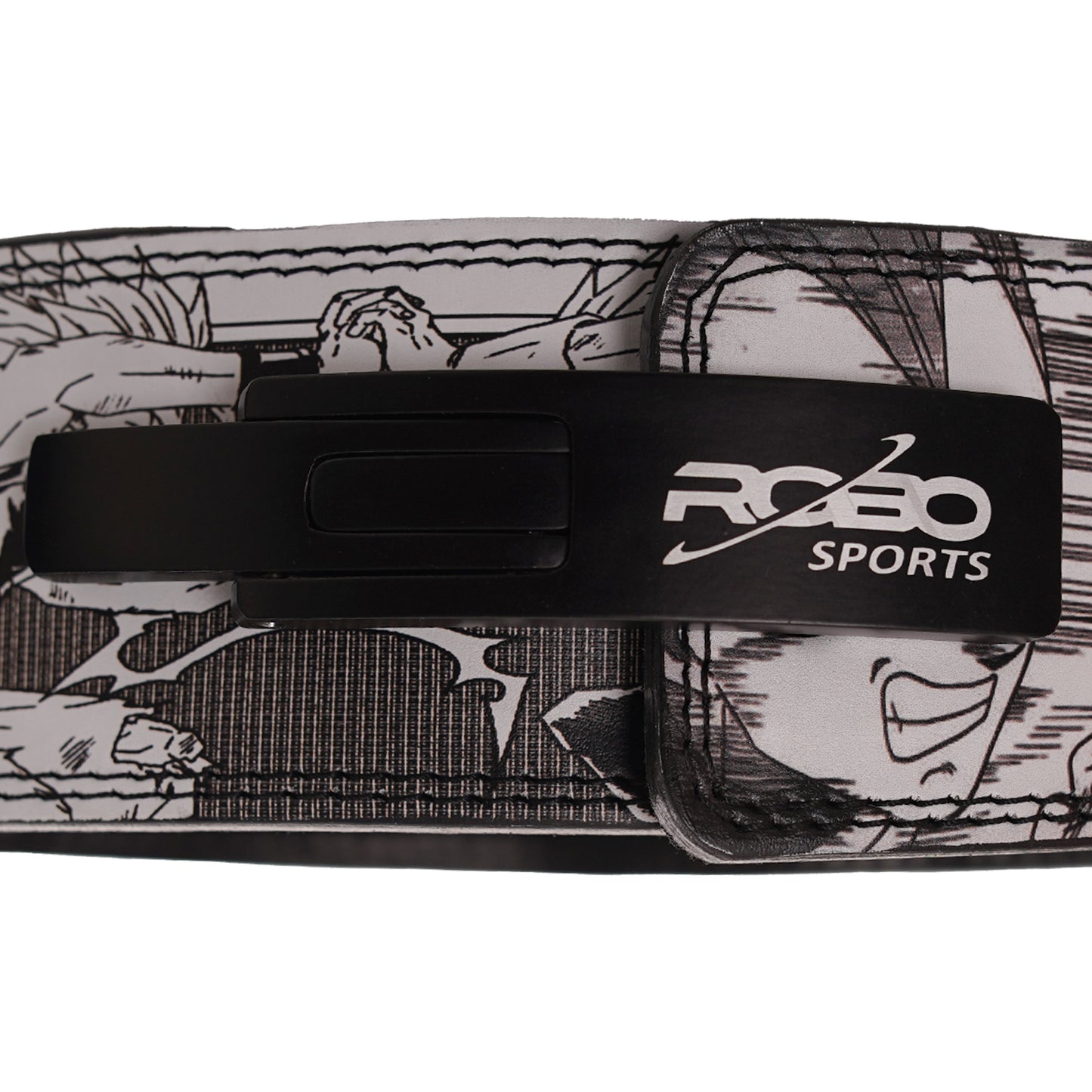 Anime Weight Lifting Belt with Lever Buckle – 10mm Genuine Leather Gym Belt