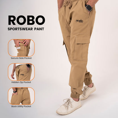 Robo Sports Men’s Cargo Durable Trousers with 6 Pockets