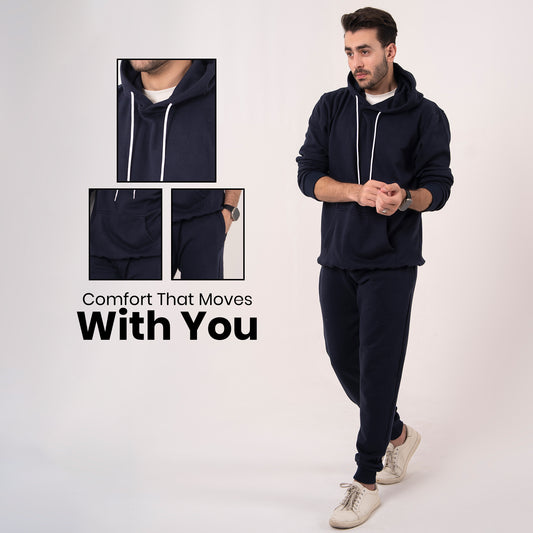 Mens Tracksuit Set Cotton Polyester Fleece Hoodie Joggers Casual Gym Loungewear