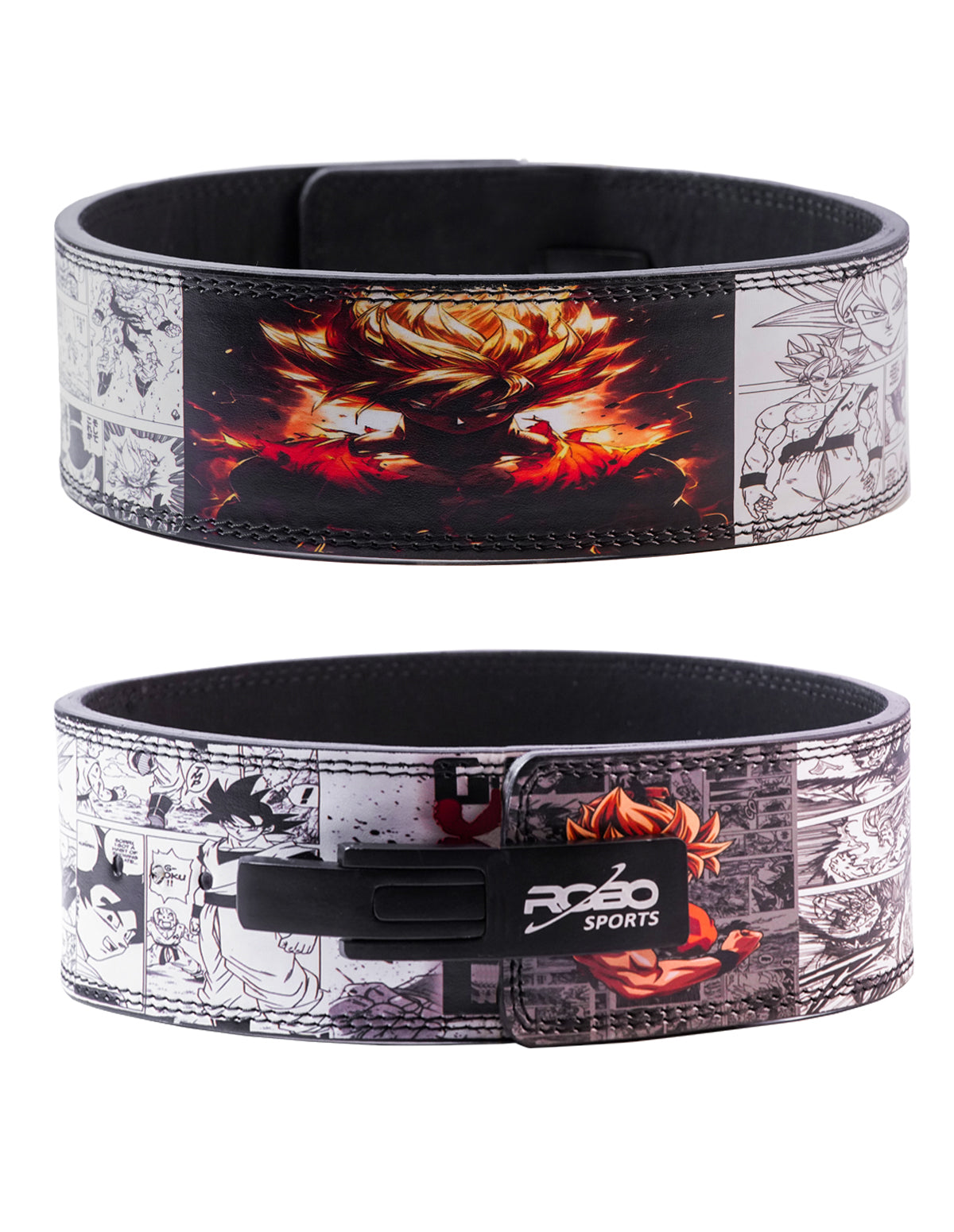 Anime Weight Lifting Belt with Lever Buckle – 10mm Genuine Leather Gym Belt