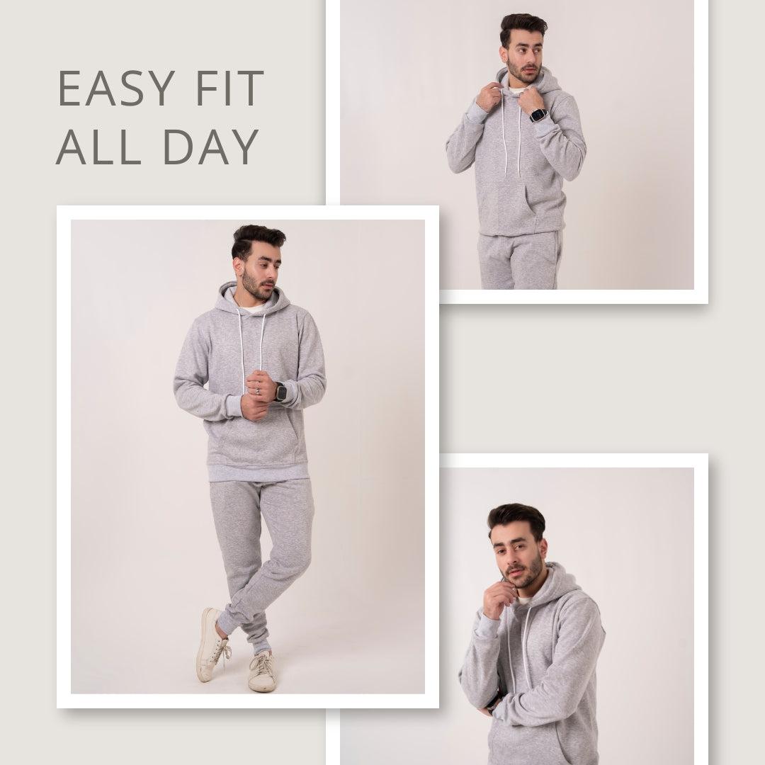 Mens Tracksuit Set Cotton Polyester Fleece Hoodie Joggers Casual Gym Loungewear
