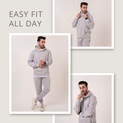 Mens Tracksuit Set Cotton Polyester Fleece Hoodie Joggers Casual Gym Loungewear