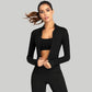 Women's Gym Running Tops Zip Activewear Two Sides Pockets Breathable Sports