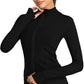 Women's Gym Running Tops Zip Activewear Two Sides Pockets Breathable Sports