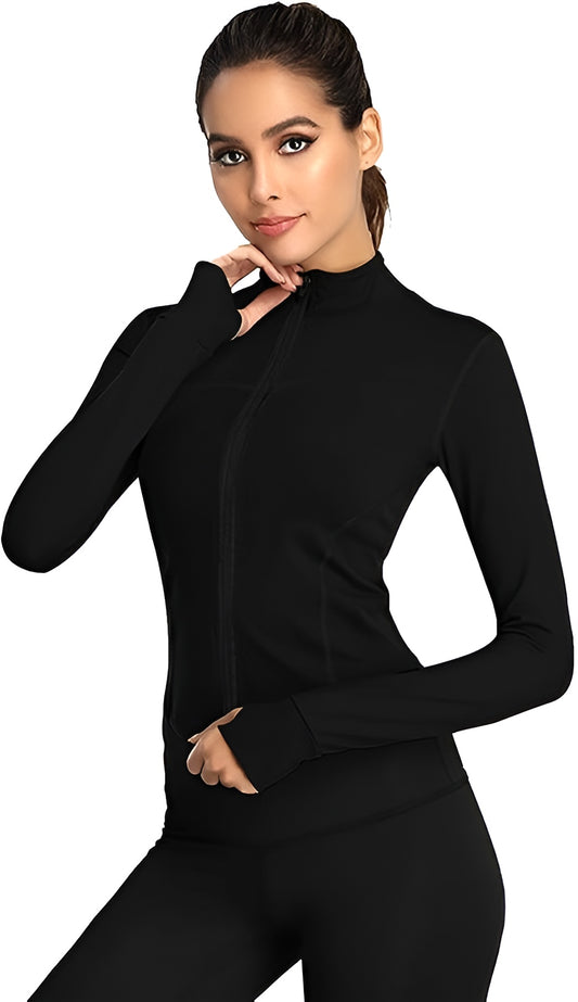 Women's Gym Running Tops Zip Activewear Two Sides Pockets Breathable Sports