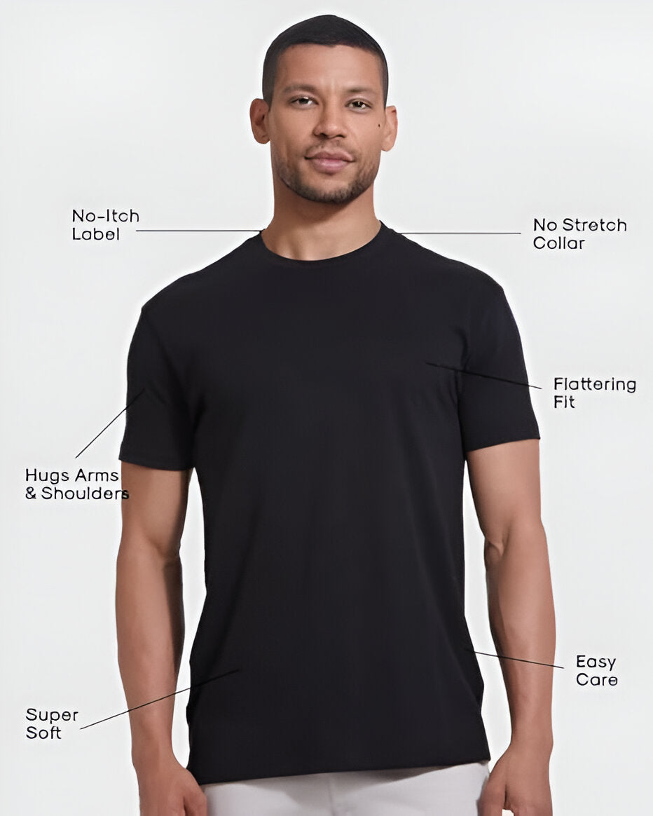 Men’s T-Shirt 100% Cotton (Pack of 5) Black white t Shirt – Soft, Comfortable, Classic Fit