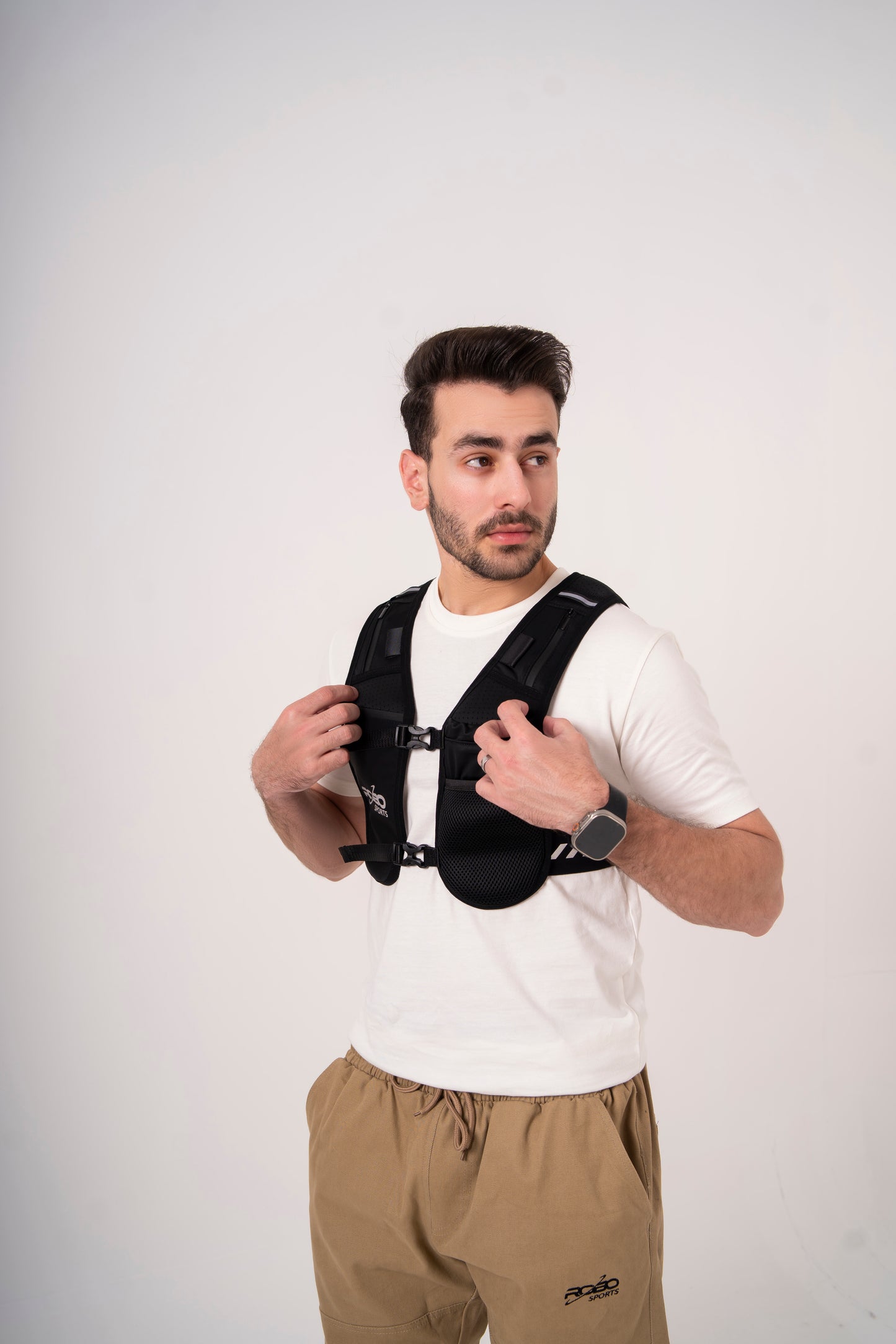 Running Vest with Water Bottle and Towel - Adjustable Unisex Reflective Vest with Phone Holder and Storage