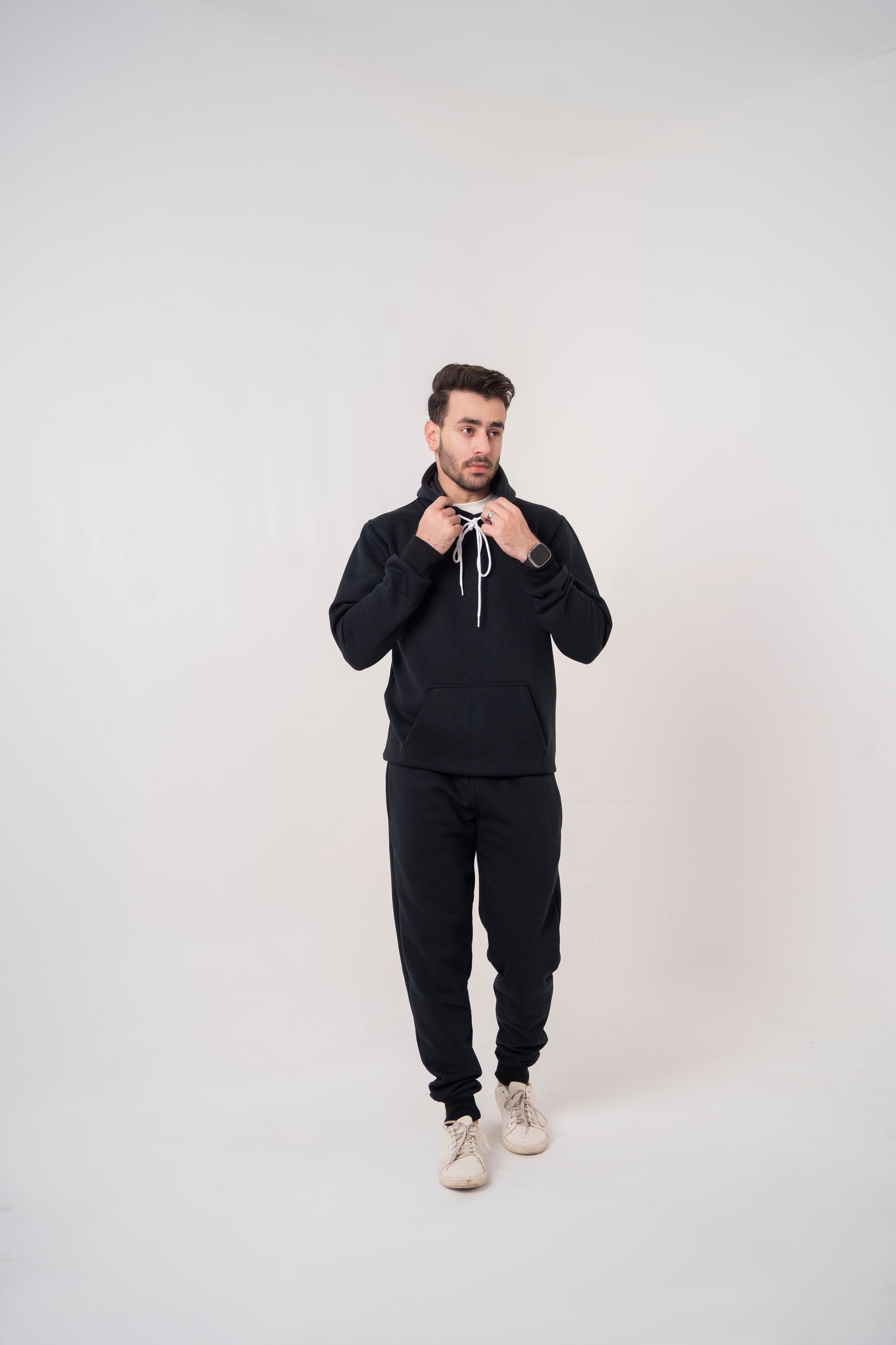 Mens Tracksuit Set Cotton Polyester Fleece Hoodie Joggers Casual Gym Loungewear