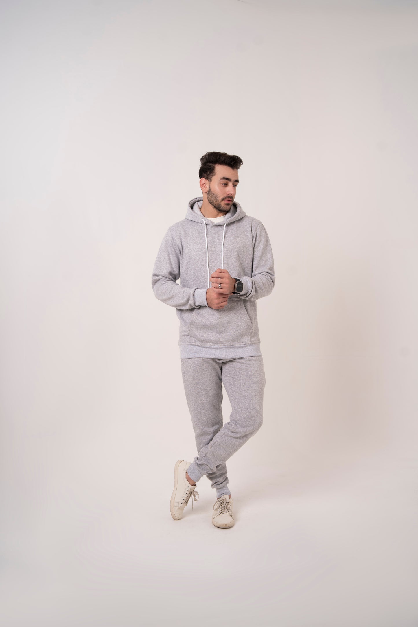 Mens Tracksuit Set Cotton Polyester Fleece Hoodie Joggers Casual Gym Loungewear
