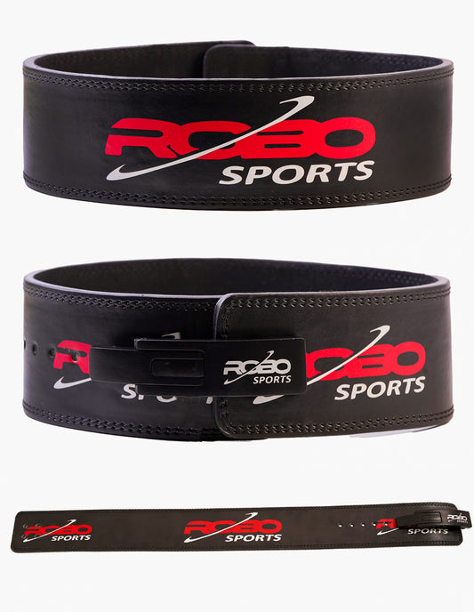 Anime Weight Lifting Belt with Lever Buckle – 10mm Genuine Leather Gym Belt