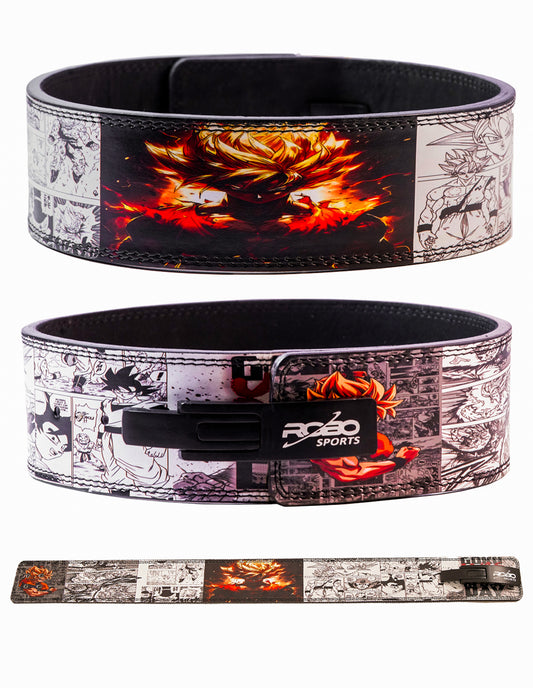 Anime Weight Lifting Belt with Lever Buckle – 10mm Genuine Leather Gym Belt