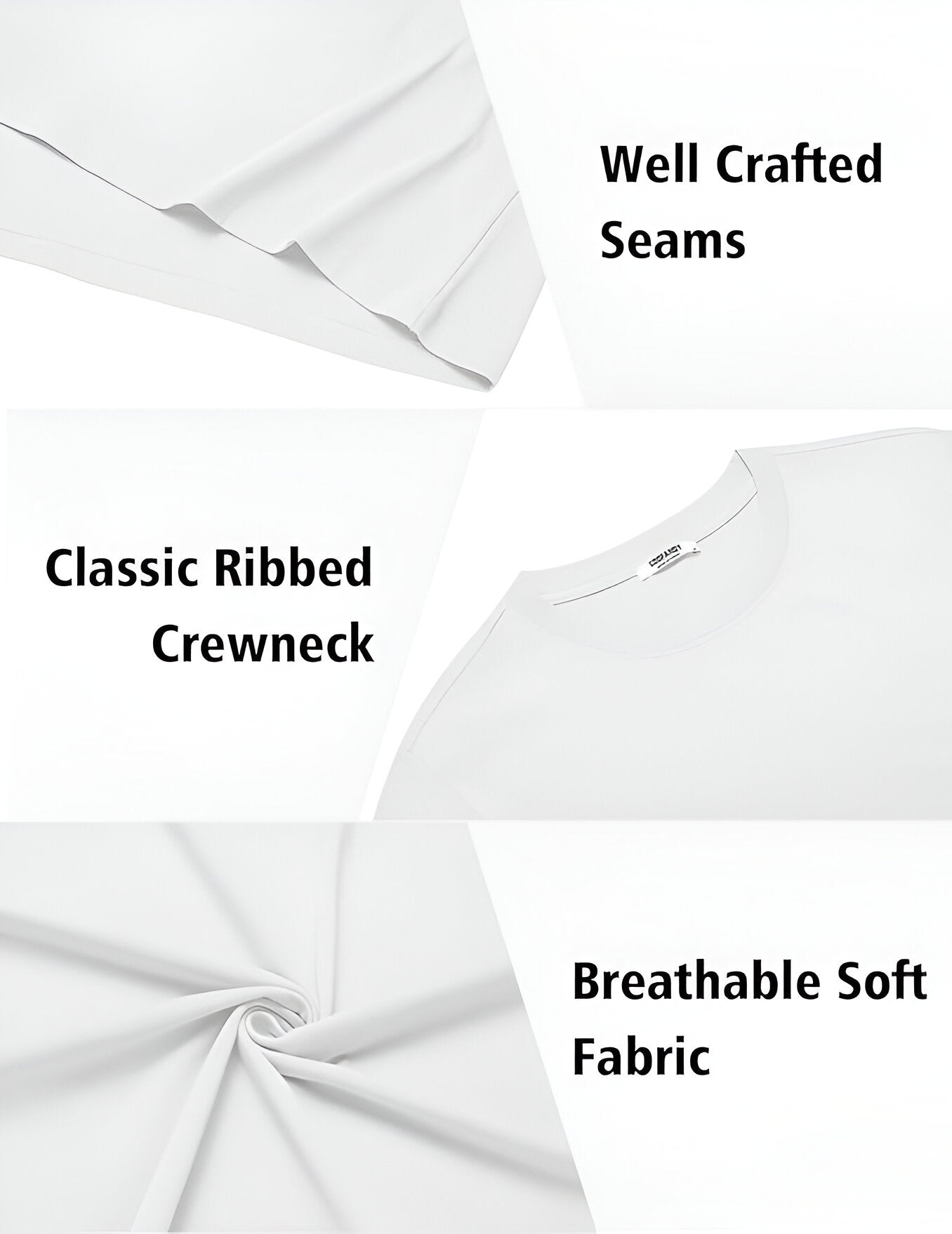 Men’s T-Shirt 100% Cotton (Pack of 5) Black white t Shirt – Soft, Comfortable, Classic Fit