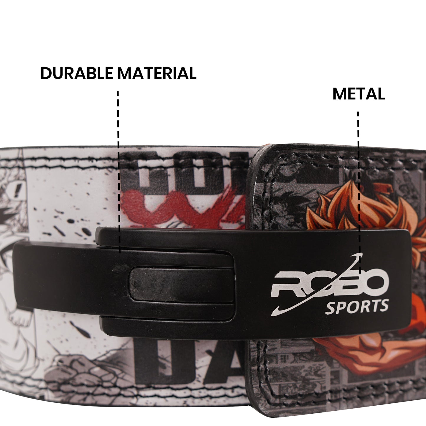 Anime Weight Lifting Belt with Lever Buckle – 10mm Genuine Leather Gym Belt