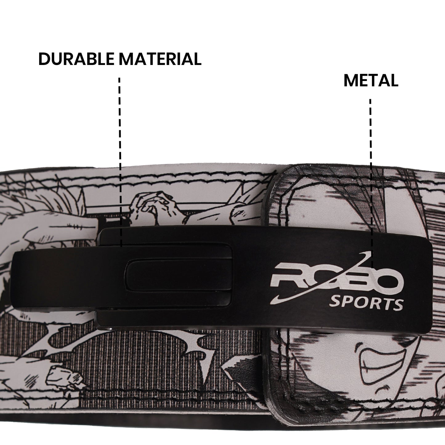Anime Weight Lifting Belt with Lever Buckle – 10mm Genuine Leather Gym Belt